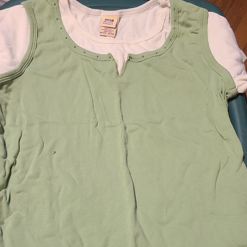 Faded Glory Girls' Plus White Top